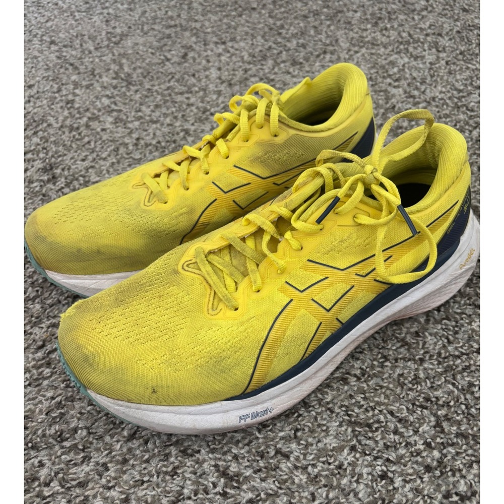 Asics Gel-Kayano 30 Mens Running Shoes Yellow Navy 1011B548 Size 10.5 - Picture 3 of 8